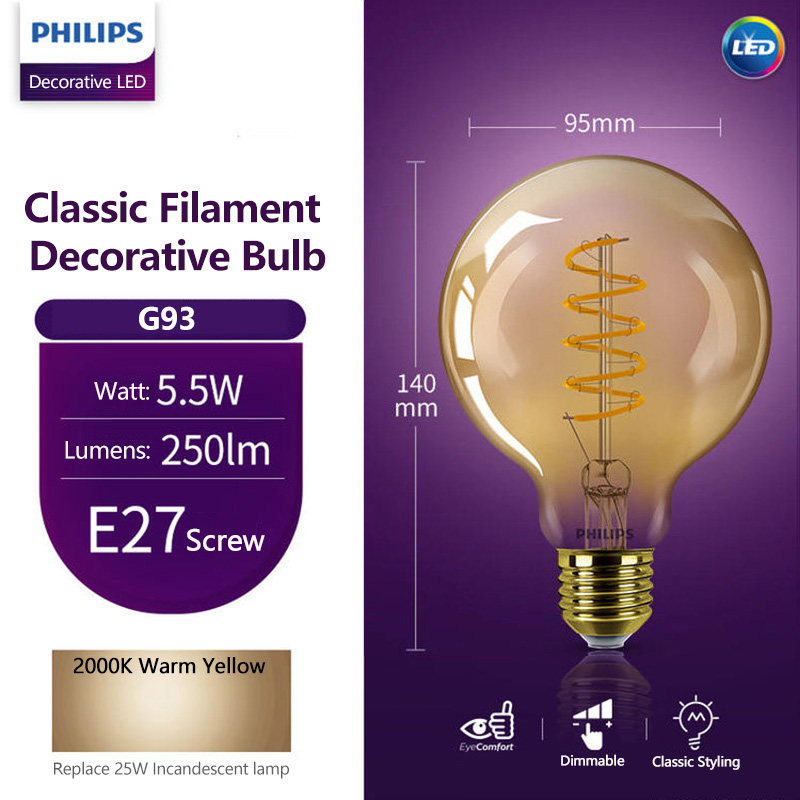 Philips LED G93 Classic Filame - Philips Bulb Led Classic ulasan dan harga