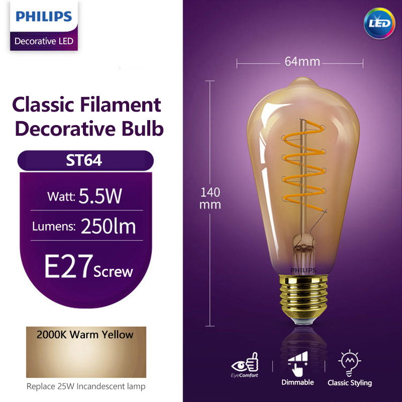 Philips LED Decorative Bulb ST - Philips Bulb Led Classic ulasan dan harga