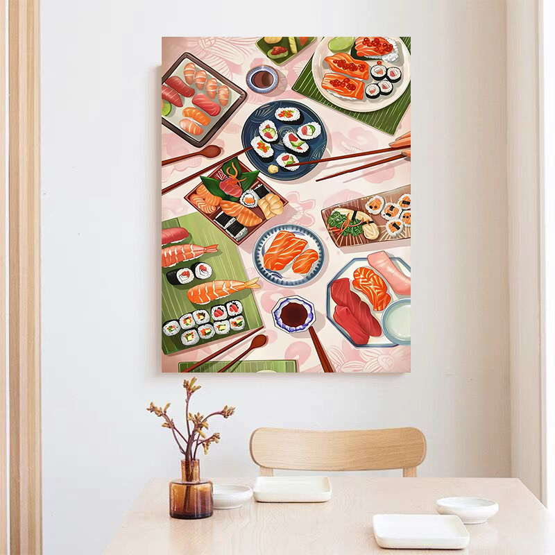 Sushi Salmon Poster Prints Kit - Japanese Restaurant Lifestyle ulasan dan harga