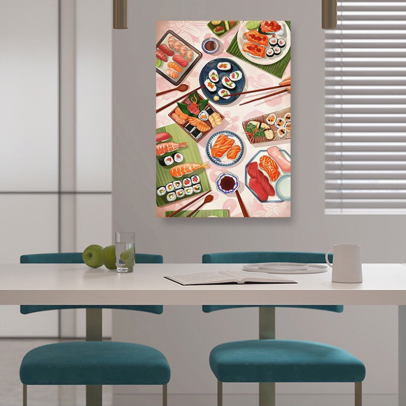 Sushi Salmon Poster Prints Kit - Japanese Restaurant Lifestyle ulasan dan harga