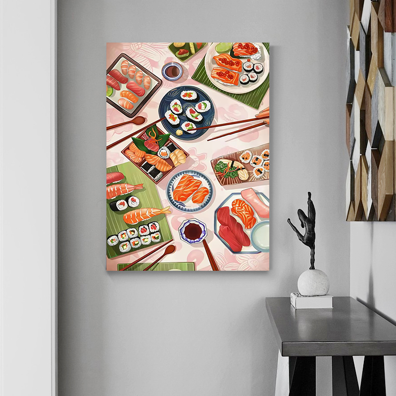 Sushi Salmon Poster Prints Kit - Japanese Restaurant Lifestyle ulasan dan harga