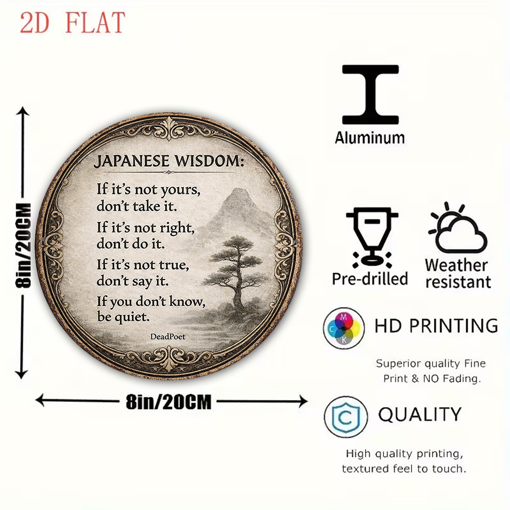 2D Flat, 1pc 8x8in/20x20cm 2D  - Japanese Life Quotes ulasan dan harga