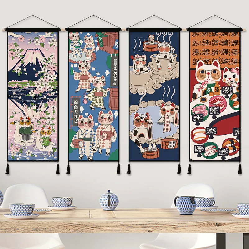 Japanese Lucky Cat Cloth Art A - Japanese Restaurant Lifestyle ulasan dan harga