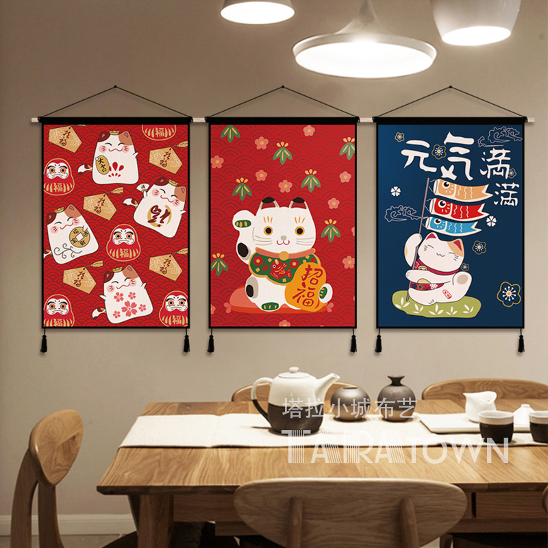 Japanese Lucky Cat Cloth Art A - Japanese Restaurant Lifestyle ulasan dan harga
